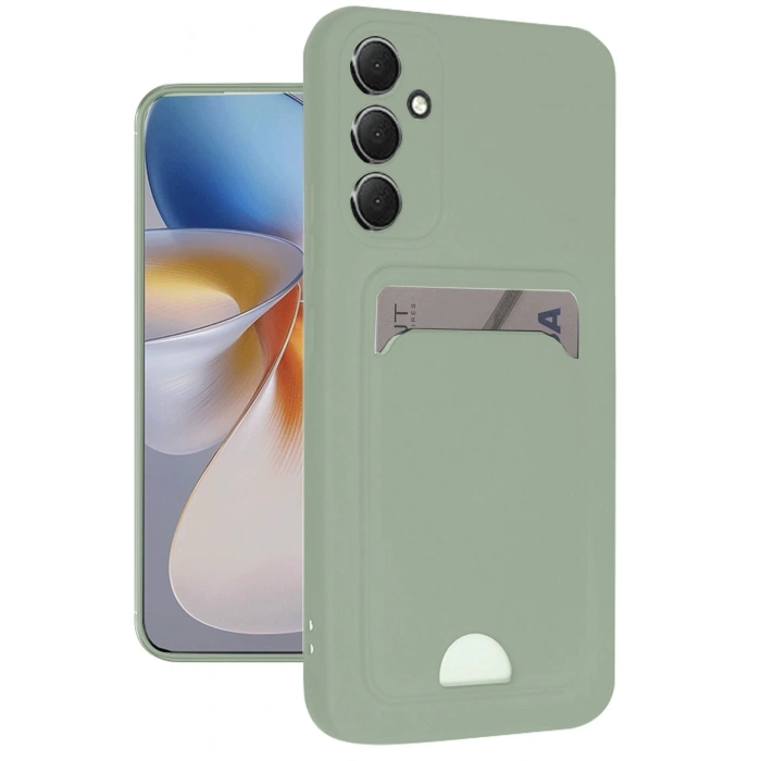 Samsung Galaxy A16 5G Kılıf Kelvin Kartvizitli Silikon - Açık Yeşili