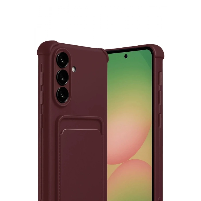 Samsung Galaxy A17 5G Kelvin Kartvizitli Silikon - Bordo