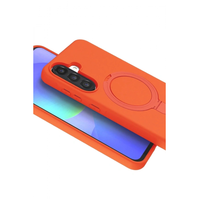 Samsung Galaxy A17 5G Regal Magsafe Standlı Kapak - Turuncu