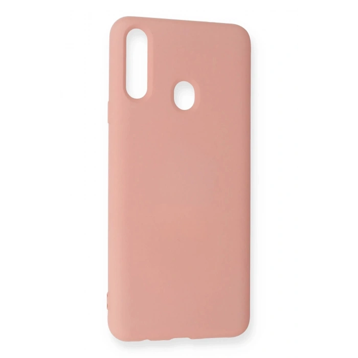 Samsung Galaxy A20S Kılıf Nano içi Kadife Silikon - Pudra