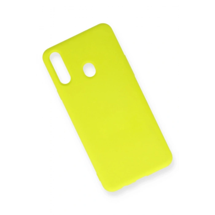 Samsung Galaxy A20S Kılıf Nano içi Kadife Silikon - Sarı