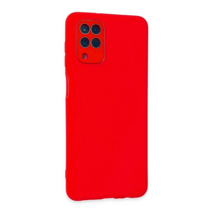 Samsung Galaxy A22 Kılıf Lansman Glass Kapak - Kırmızı