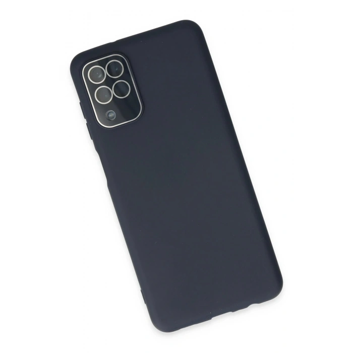 Samsung Galaxy A22 Kılıf Lansman Glass Kapak - Lacivert