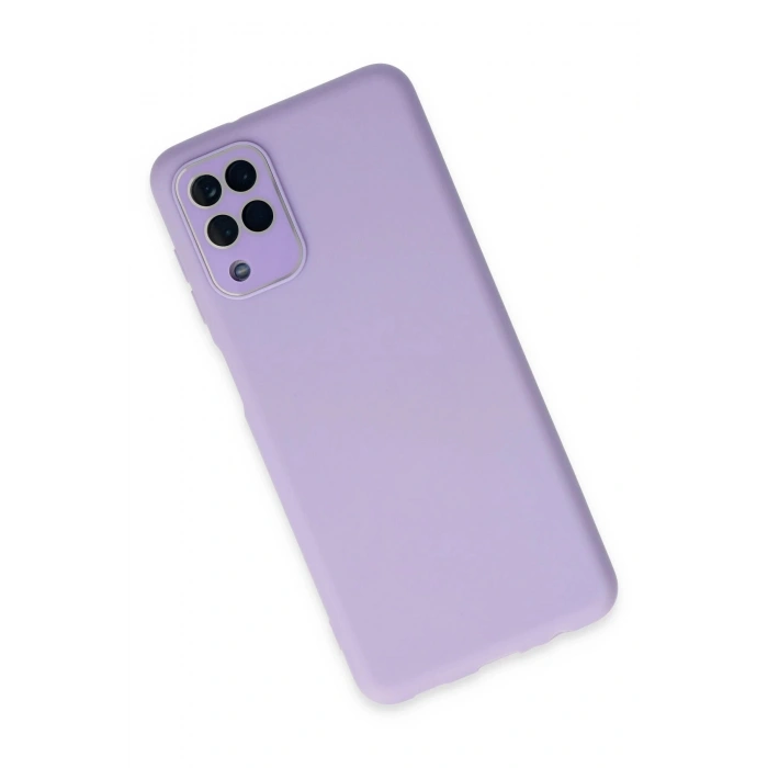Samsung Galaxy A22 Kılıf Lansman Glass Kapak - Lila