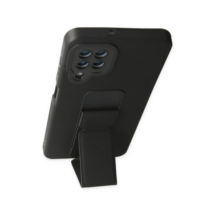 Samsung Galaxy A22 Kılıf Mega Standlı Silikon - Siyah