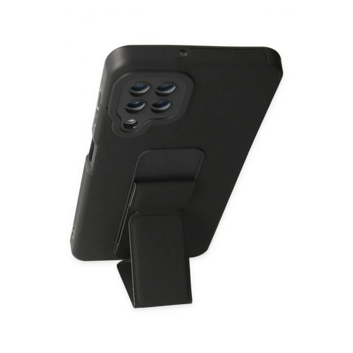 Samsung Galaxy A22 Kılıf Mega Standlı Silikon - Siyah