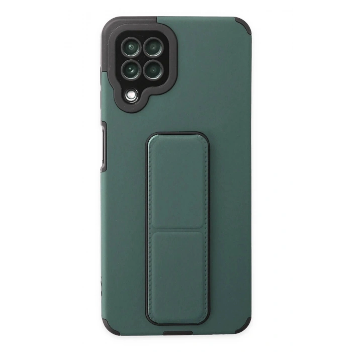 Samsung Galaxy A22 Kılıf Mega Standlı Silikon - Yeşil