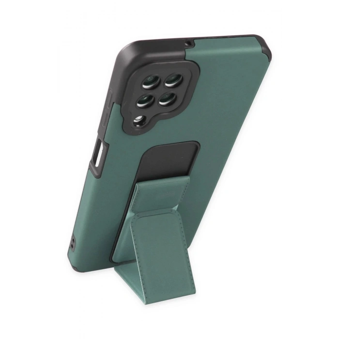Samsung Galaxy A22 Kılıf Mega Standlı Silikon - Yeşil