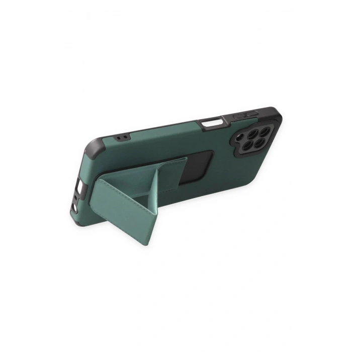Samsung Galaxy A22 Kılıf Mega Standlı Silikon - Yeşil