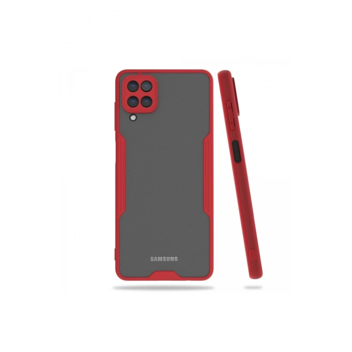 Samsung Galaxy A22 Kılıf Platin Silikon - Kırmızı