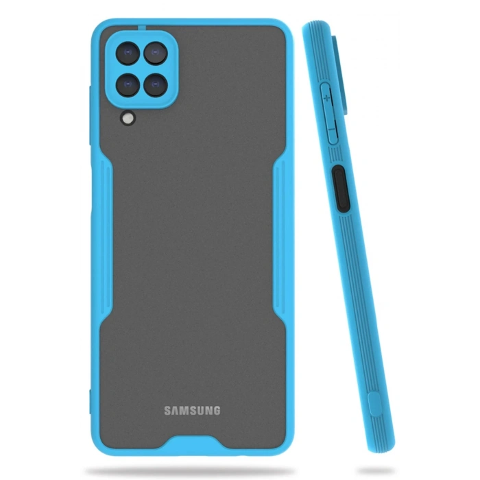 Samsung Galaxy A22 Kılıf Platin Silikon - Mavi