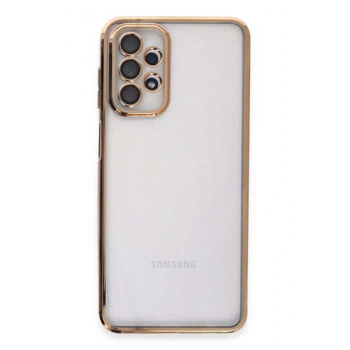 Samsung Galaxy A23 4G Kılıf Lensli Silikon - Gold