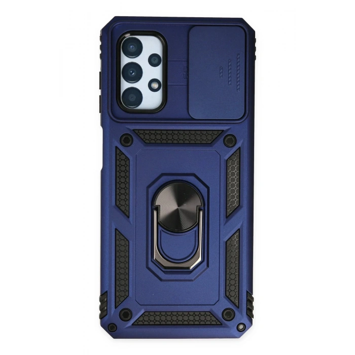 Samsung Galaxy A23 4G Kılıf Pars Lens Yüzüklü Silikon - Lacivert