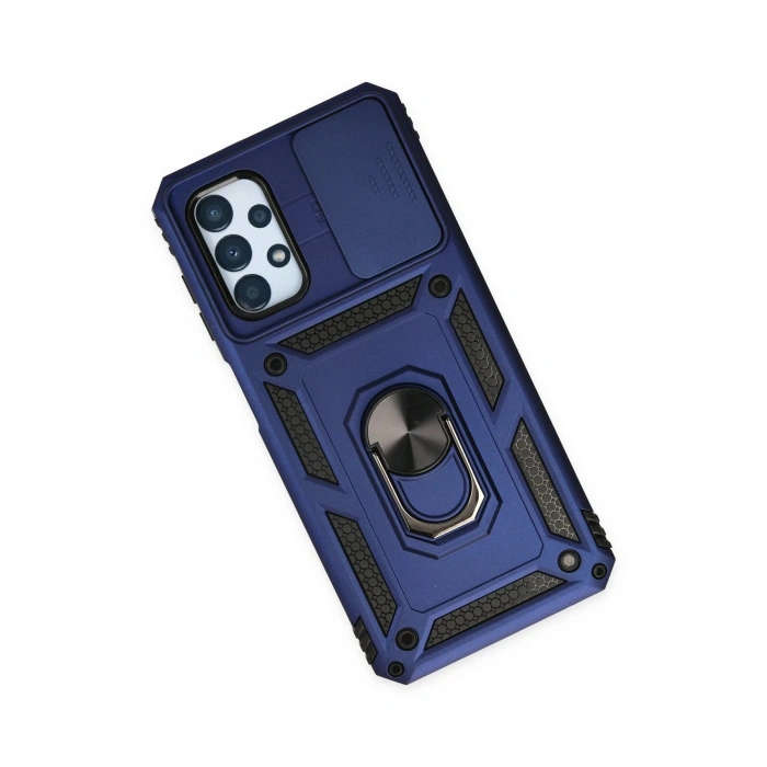 Samsung Galaxy A23 4G Kılıf Pars Lens Yüzüklü Silikon - Lacivert