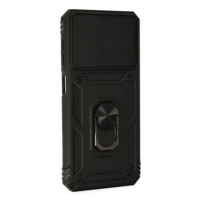 Samsung Galaxy A23 4G Kılıf Pars Lens Yüzüklü Silikon - Siyah