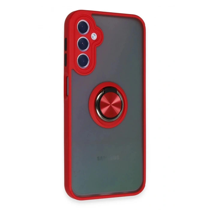 Samsung Galaxy A24 4G Kılıf Montreal Yüzüklü Silikon Kapak - Kırmızı
