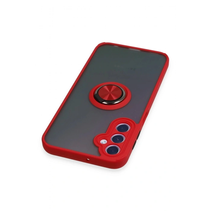 Samsung Galaxy A24 4G Kılıf Montreal Yüzüklü Silikon Kapak - Kırmızı