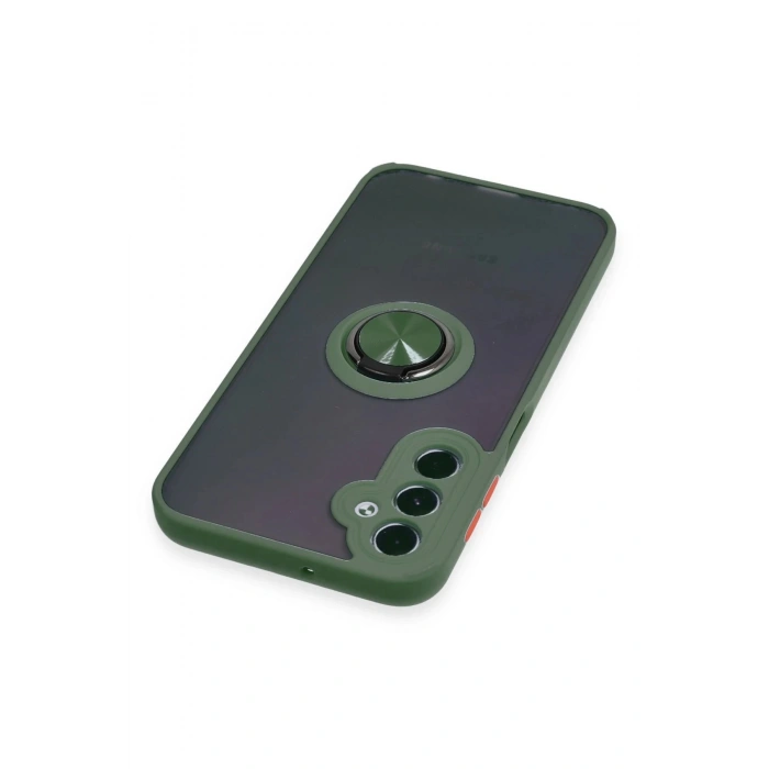 Samsung Galaxy A24 4G Kılıf Montreal Yüzüklü Silikon Kapak - Yeşil