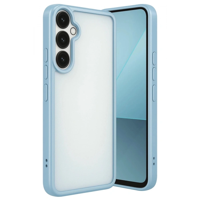 Samsung Galaxy A24 4G Prime Kılıf Lensli Silikon - Açık Mavi