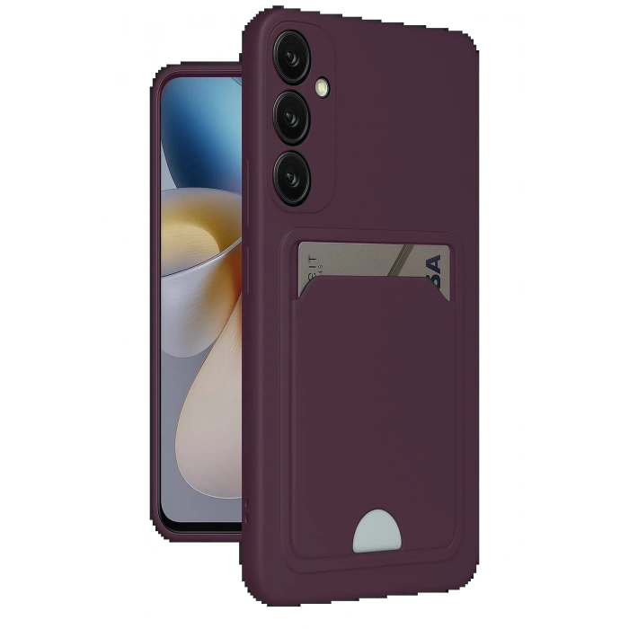 Samsung Galaxy A26 Kılıf Kelvin Kartvizitli Silikon - Derin Mor