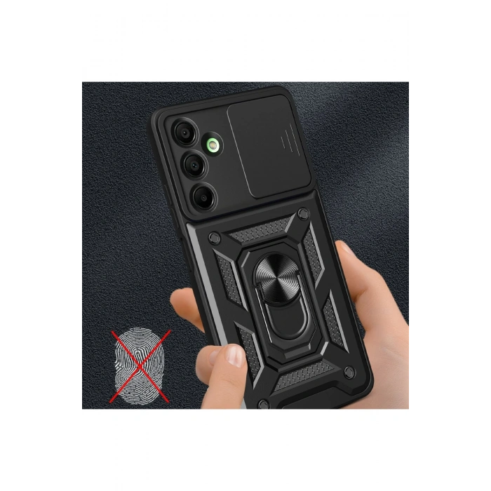 Samsung Galaxy A26 Kılıf Pars Lens Yüzüklü Silikon - Kırmızı