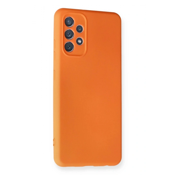 Samsung Galaxy A32 Kılıf Nano içi Kadife Silikon - Turuncu