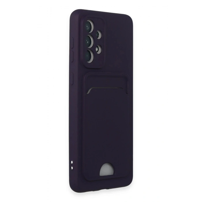 Samsung Galaxy A33 5G Kılıf Kelvin Kartvizitli Silikon - Derin Mor