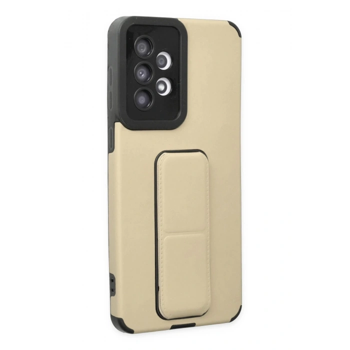 Samsung Galaxy A33 5G Kılıf Mega Standlı Silikon - Gold