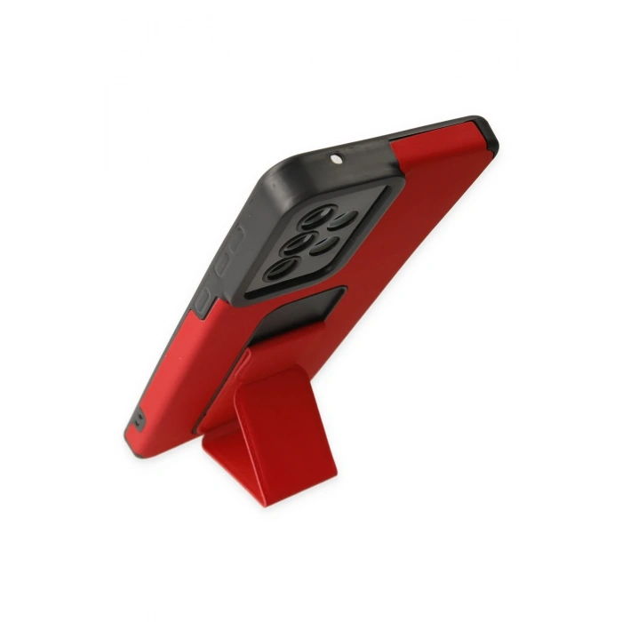 Samsung Galaxy A33 5G Kılıf Mega Standlı Silikon - Kırmızı