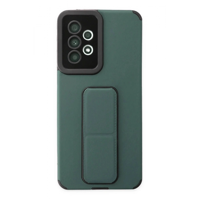 Samsung Galaxy A33 5G Kılıf Mega Standlı Silikon - Yeşil