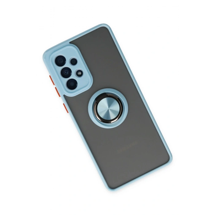 Samsung Galaxy A33 5G Kılıf Montreal Yüzüklü Silikon Kapak - Buz Mavi