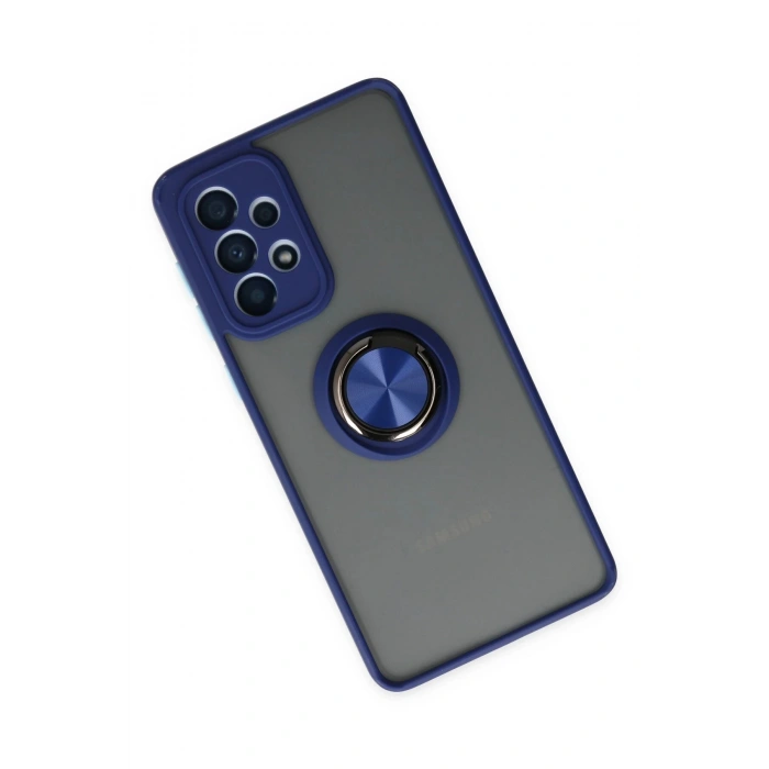 Samsung Galaxy A33 5G Kılıf Montreal Yüzüklü Silikon Kapak - Lacivert