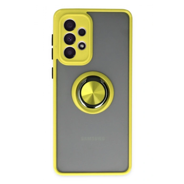 Samsung Galaxy A33 5G Kılıf Montreal Yüzüklü Silikon Kapak - Sarı