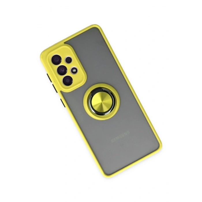 Samsung Galaxy A33 5G Kılıf Montreal Yüzüklü Silikon Kapak - Sarı