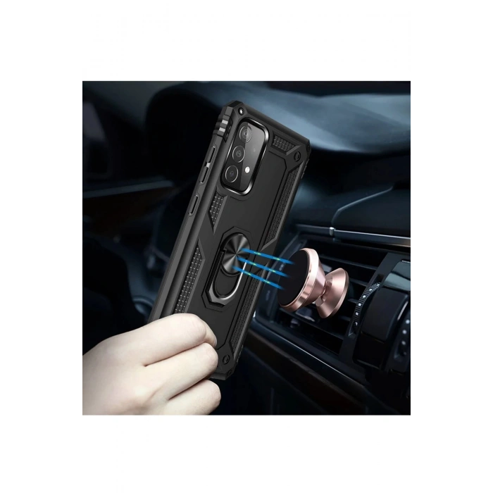 Samsung Galaxy A33 5G Kılıf Sofya Yüzüklü Silikon Kapak - Siyah