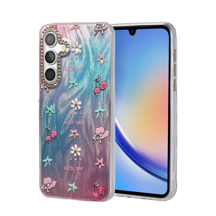 Samsung Galaxy A34 5G Kılıf Blade Aynalı Desenli Kapak - Desen 4