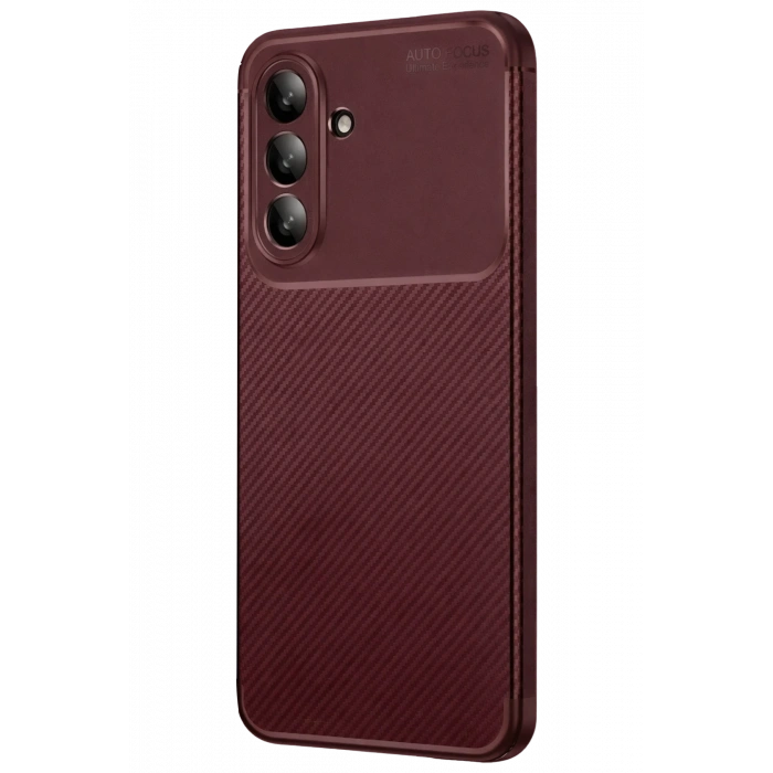 Samsung Galaxy A36 Kılıf Auto Focus Karbon Kapak - Bordo