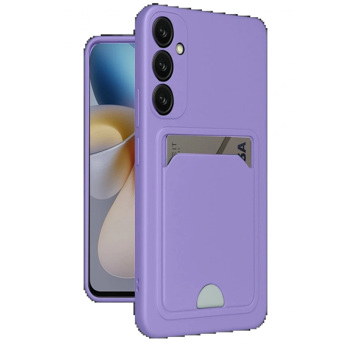 Samsung Galaxy A36 Kılıf Kelvin Kartvizitli Silikon - Lila