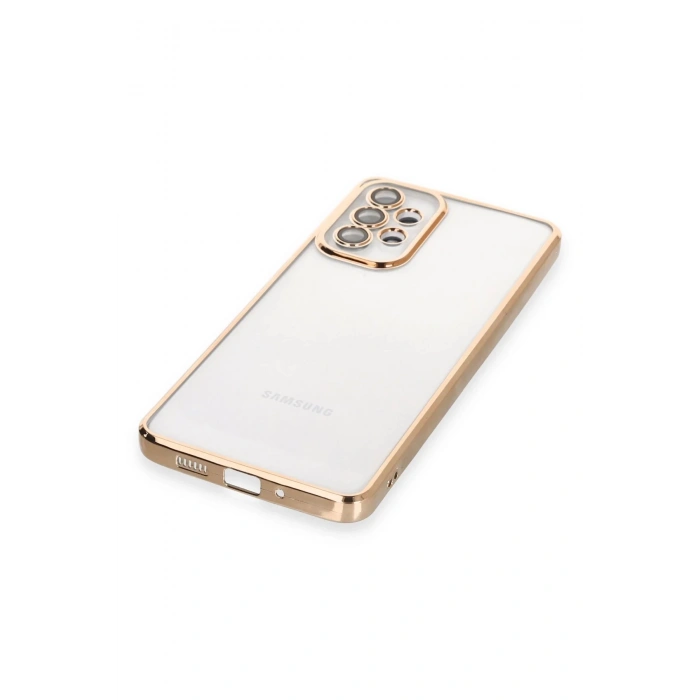 Samsung Galaxy A53 5G Kılıf Lensli Silikon - Gold