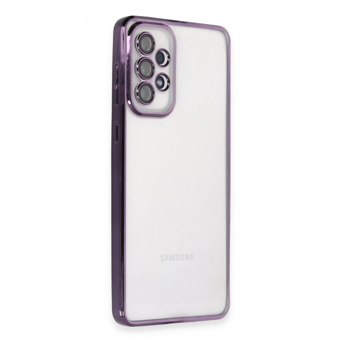 Samsung Galaxy A53 5G Kılıf Lensli Silikon - Mor