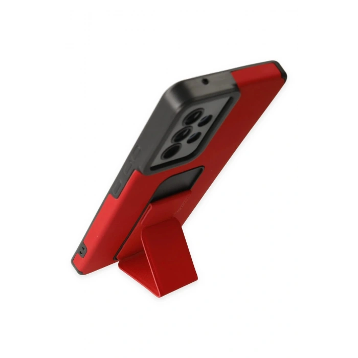 Samsung Galaxy A53 5G Kılıf Mega Standlı Silikon - Kırmızı