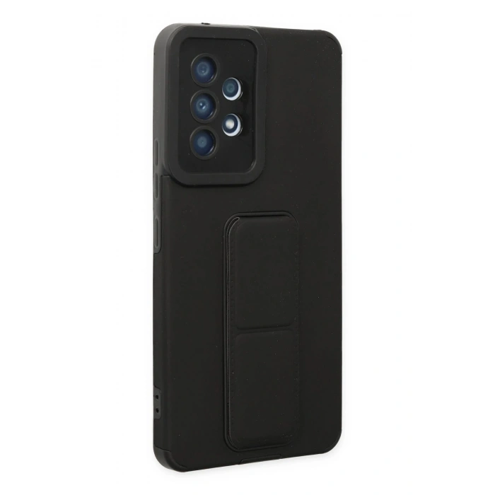 Samsung Galaxy A53 5G Kılıf Mega Standlı Silikon - Siyah