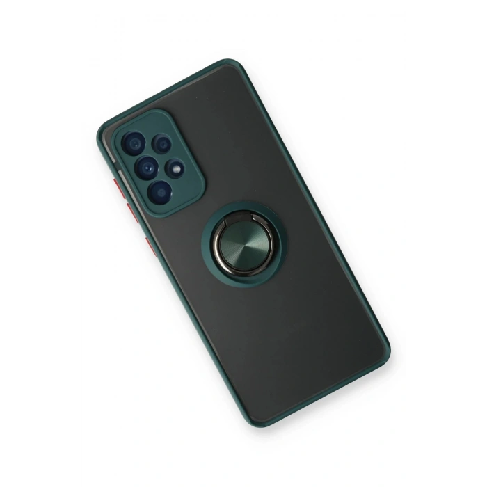 Samsung Galaxy A53 5G Kılıf Montreal Yüzüklü Silikon Kapak - Yeşil