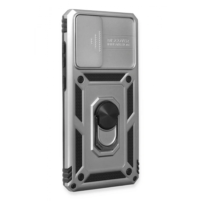 Samsung Galaxy A53 5G Kılıf Pars Lens Yüzüklü Silikon - Gümüş