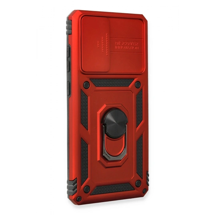 Samsung Galaxy A53 5G Kılıf Pars Lens Yüzüklü Silikon - Kırmızı