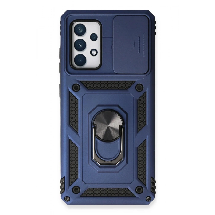 Samsung Galaxy A53 5G Kılıf Pars Lens Yüzüklü Silikon - Lacivert