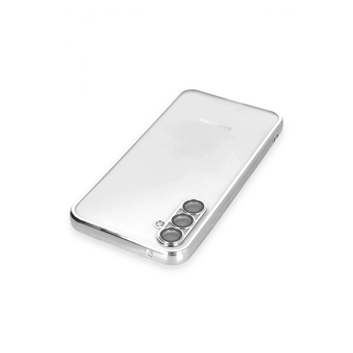 Samsung Galaxy A54 5G Kılıf Lensli Silikon - Gümüş