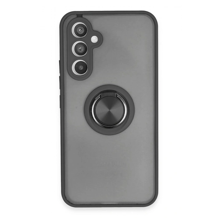 Samsung Galaxy A54 5G Kılıf Montreal Yüzüklü Silikon Kapak - Siyah