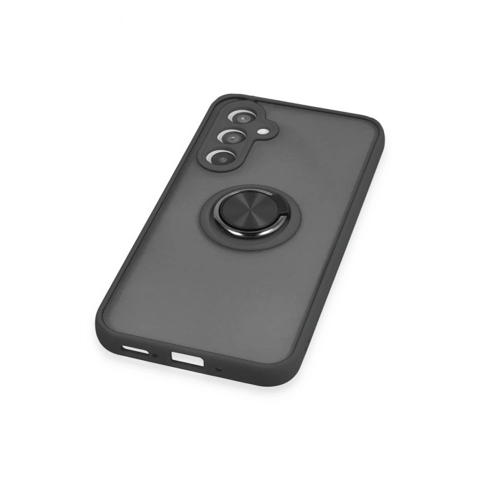Samsung Galaxy A54 5G Kılıf Montreal Yüzüklü Silikon Kapak - Siyah