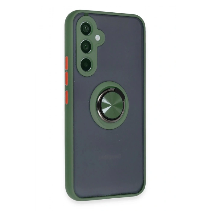 Samsung Galaxy A54 5G Kılıf Montreal Yüzüklü Silikon Kapak - Yeşil